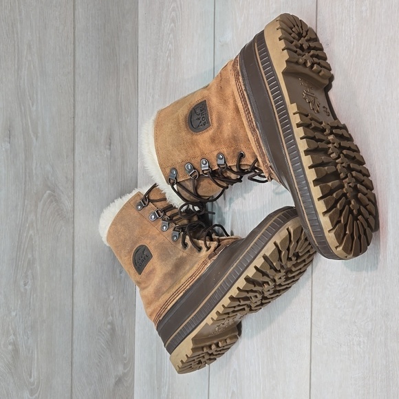 Vintage Sorel Mens Leather Duck Boots Insulated lined shoes sz 9 - Picture 10 of 12